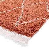 Red Edie Boho Diamond Shaggy Rug from Roseland Furniture
