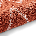 Red Edie Boho Diamond Shaggy Rug from Roseland Furniture