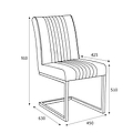 Branok Cantilever Grey Faux Leather Dining Chair dimensions