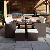 Cannes Brown Rattan 10 Seater Cube Sining Set from Roseland Furniture
