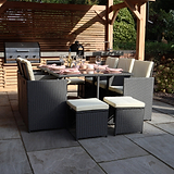 Cannes Grey Rattan 10 Seater Cube Sining Set from Roseland Furniture
