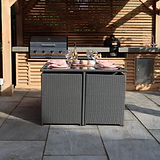Cannes Grey Rattan 10 Seater Cube Sining Set from Roseland Furniture