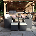 Cannes Grey Rattan 10 Seater Cube Sining Set from Roseland Furniture