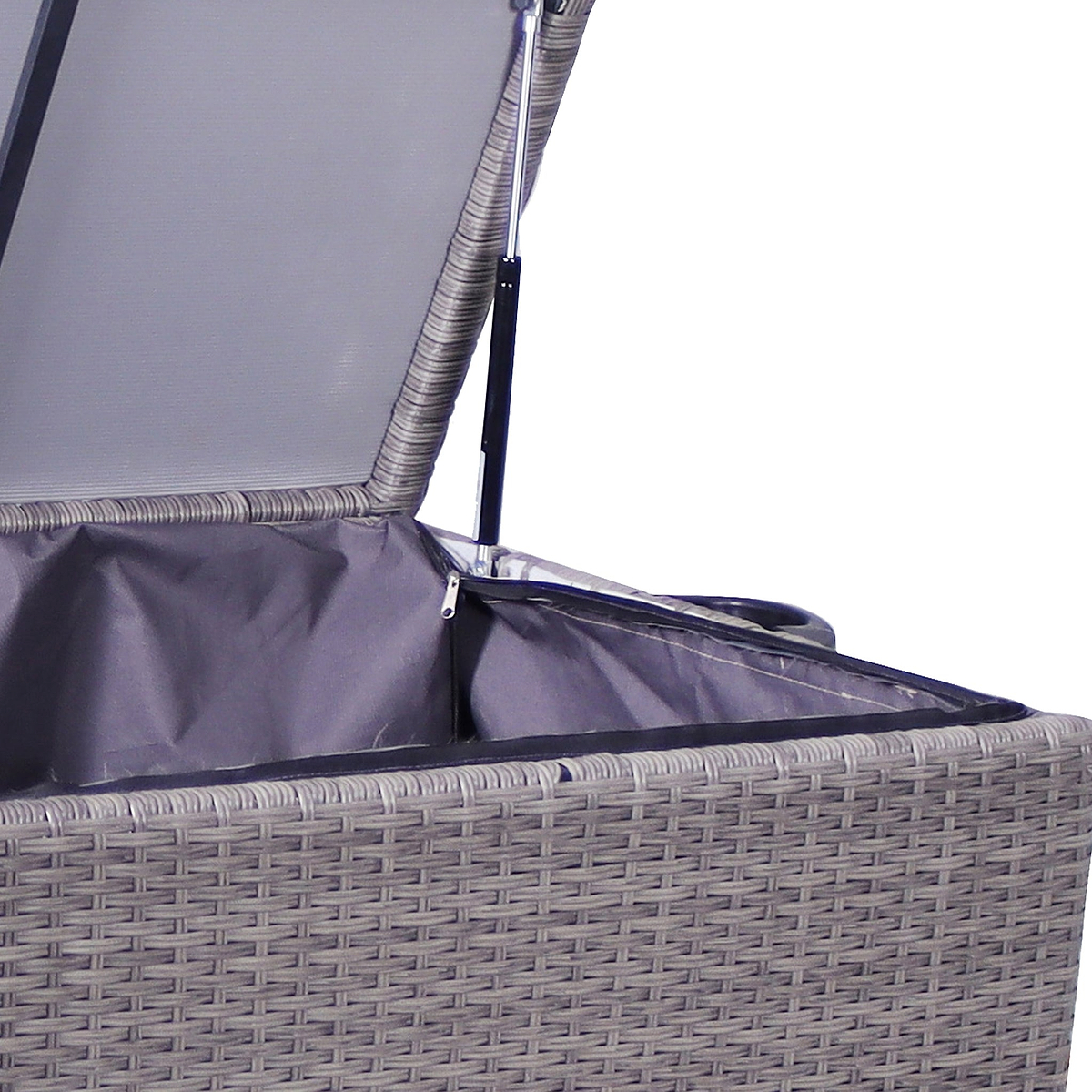 Charcoal Weave KD Cushion Storage Box 510L from Roseland Furniture