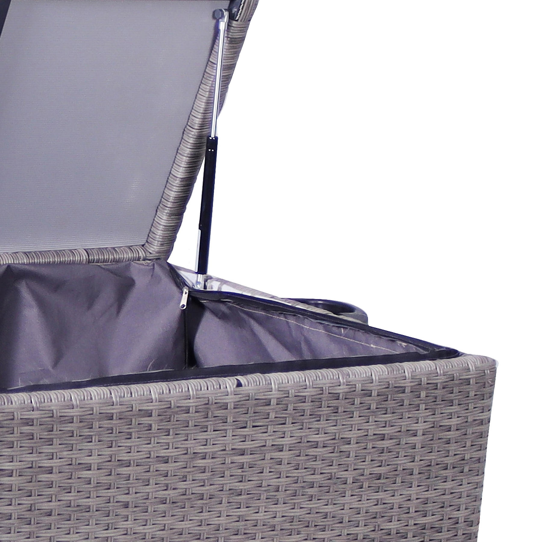 Charcoal Weave KD Cushion Storage Box 645L   from Roseland Furniture
