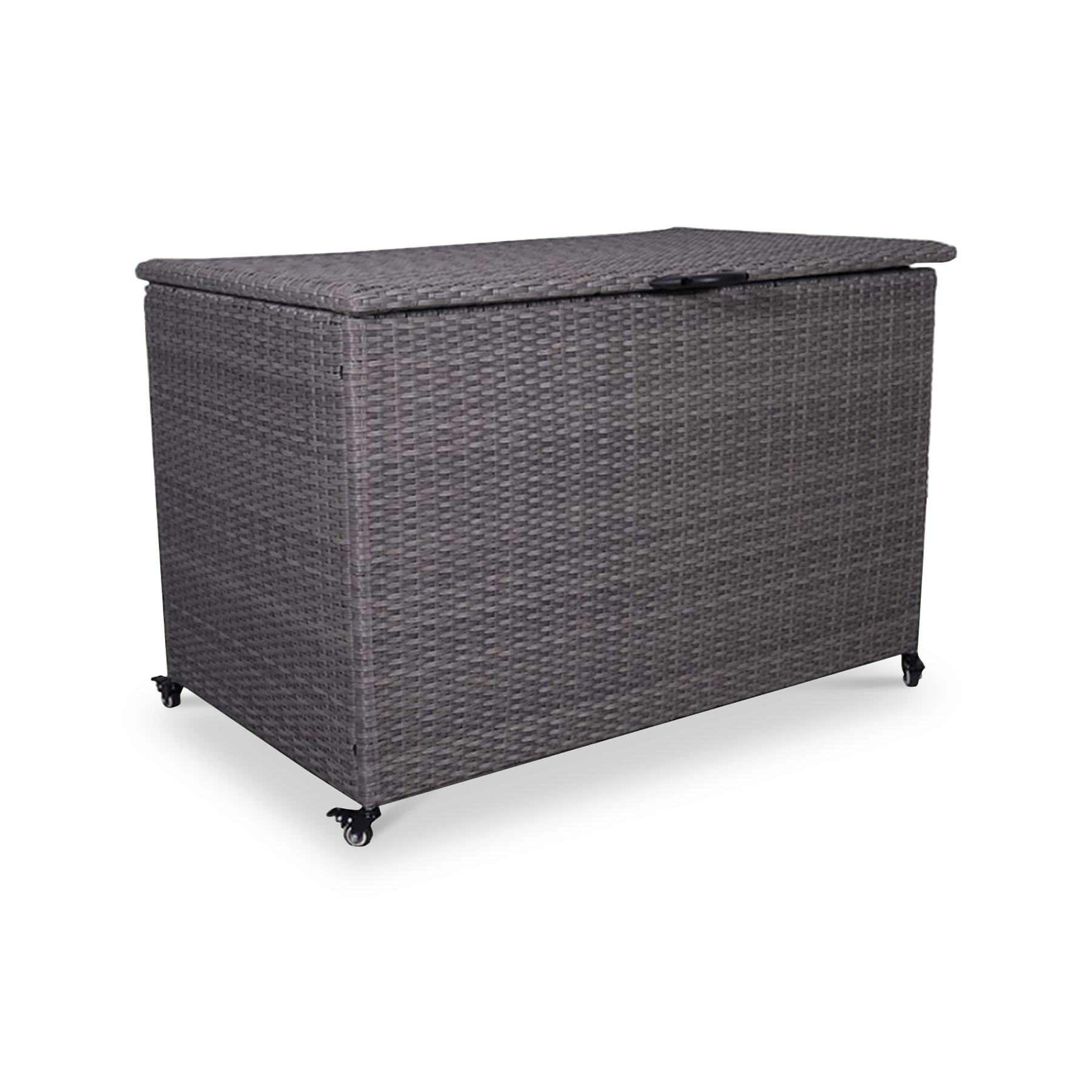 Charcoal Weave 645L Cushion Storage Box with Gas Lift