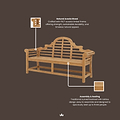 Ciara 180cm 3 Seater Garden Bench from Roseland Furniture