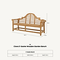 Ciara 180cm 3 Seater Garden Bench from Roseland Furniture