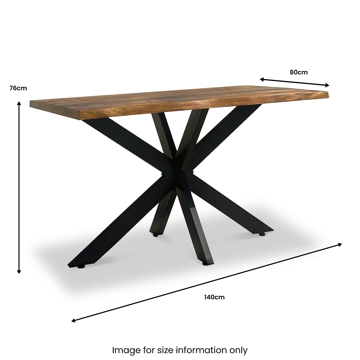 Carrow 140cm Mango Wood Dining Table dimensions