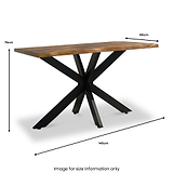 Carrow 140cm Mango Wood Dining Table dimensions