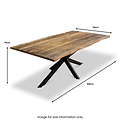 Carrow 180cm Mango Wood Dining Table dimensions