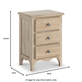 Celine Oak 3 Drawer Bedside Table dimensions