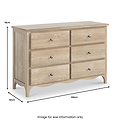 Celine Oak 6 Drawer Chest dimensions