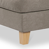 Claridge Footstool Beige Close Up from Roseland Furniture
