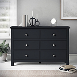 Cornish Black 6 Drawer Chest from Roseland Furniture