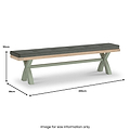 Penzance Sage Cross Leg Bench with Charcoal Cushion from Roseland Furniture