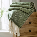 TLC Moorland Wool Throw Green from Roseland Furniture