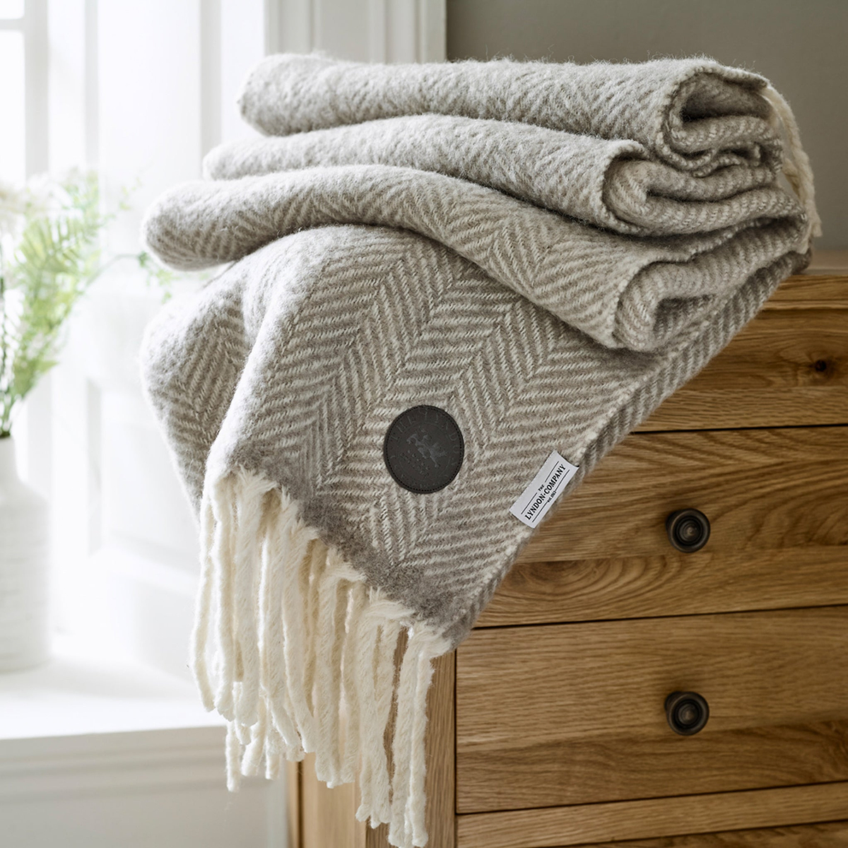 TLC Moorland Wool Throw Natural from Roseland Furniture
