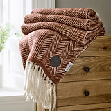 Moorland Russet Wool Throw from Roseland Furniture