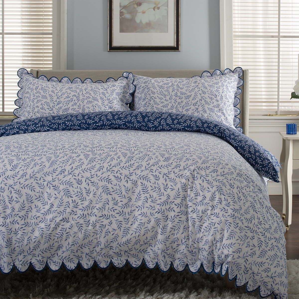 Ashling Garden Duvet Set Single Blue from Roseland Furniture