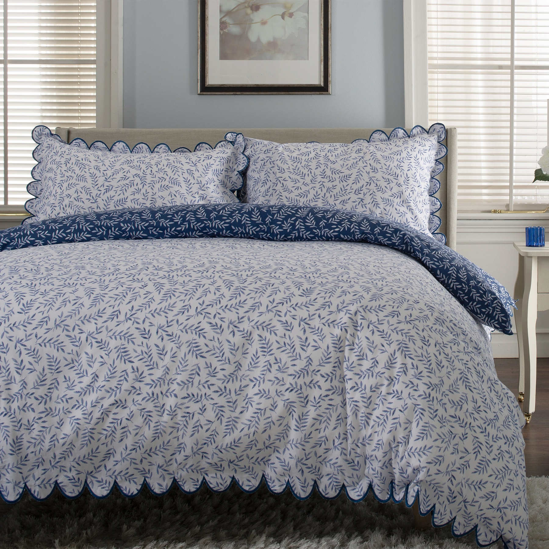 Ashling Garden Duvet Set Single Blue from Roseland Furniture