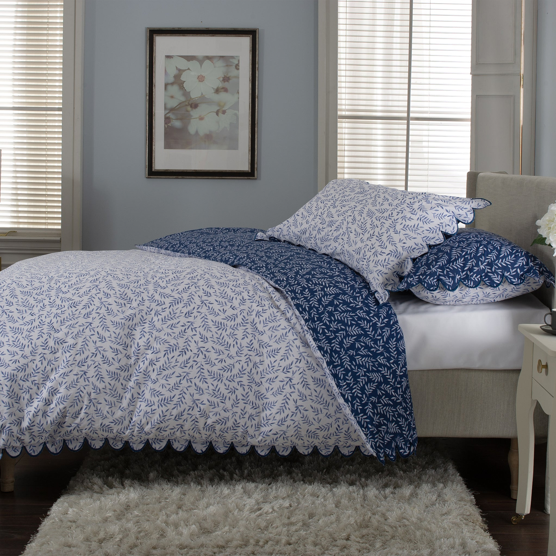 Ashling Garden Duvet Set Single Blue from Roseland Furniture