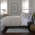 TLC Pin Stripe Duvet Set Single Natural from Roseland Furniture