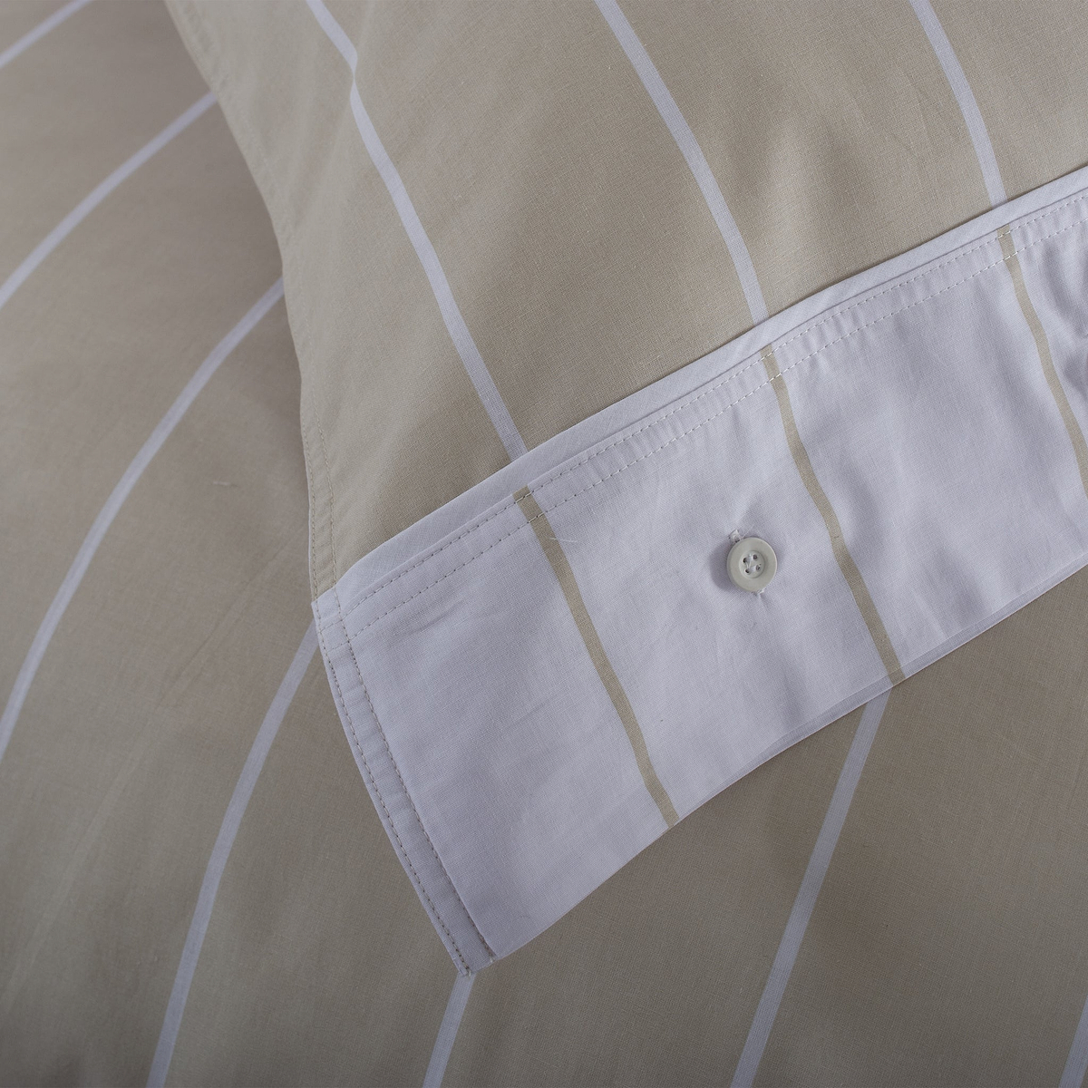 TLC Pin Stripe Duvet Set Single Natural from Roseland Furniture