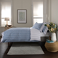 TLC Pin Stripe Duvet Set Double Blue from Roseland Furniture