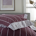 TLC Pin Stripe Duvet Set Double Burgundy from Roseland Furniture