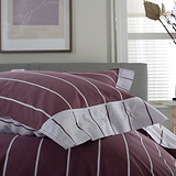 TLC Pin Stripe Duvet Set Double Burgundy from Roseland Furniture