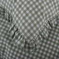 Gingham Frilled Duvet Set Single Green from Roseland Furniture