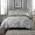 Toile Housewife Pillowcase Pair Green from Roseland Furniture