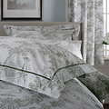 Toile Oxford Pillowcase Pair Green from Roseland Furniture