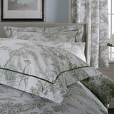 Toile Oxford Pillowcase Pair Green from Roseland Furniture