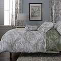Toile De Jouy Bolster Cushion Sage from Roseland Furniture