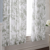 TLC Toile De Jouy Curtains 137cm Sage from Roseland Furniture