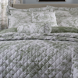 Toile Bedspread Double Sage from Roseland Furniture