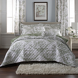 Toile Bedspread Double Sage from Roseland Furniture