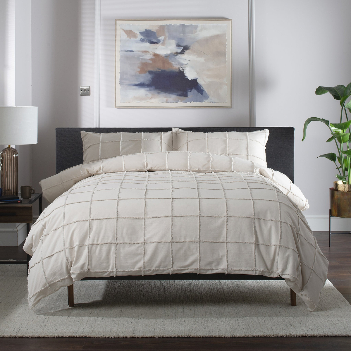 TLC Square Up single Duvet Set Natural from Roseland Furniture