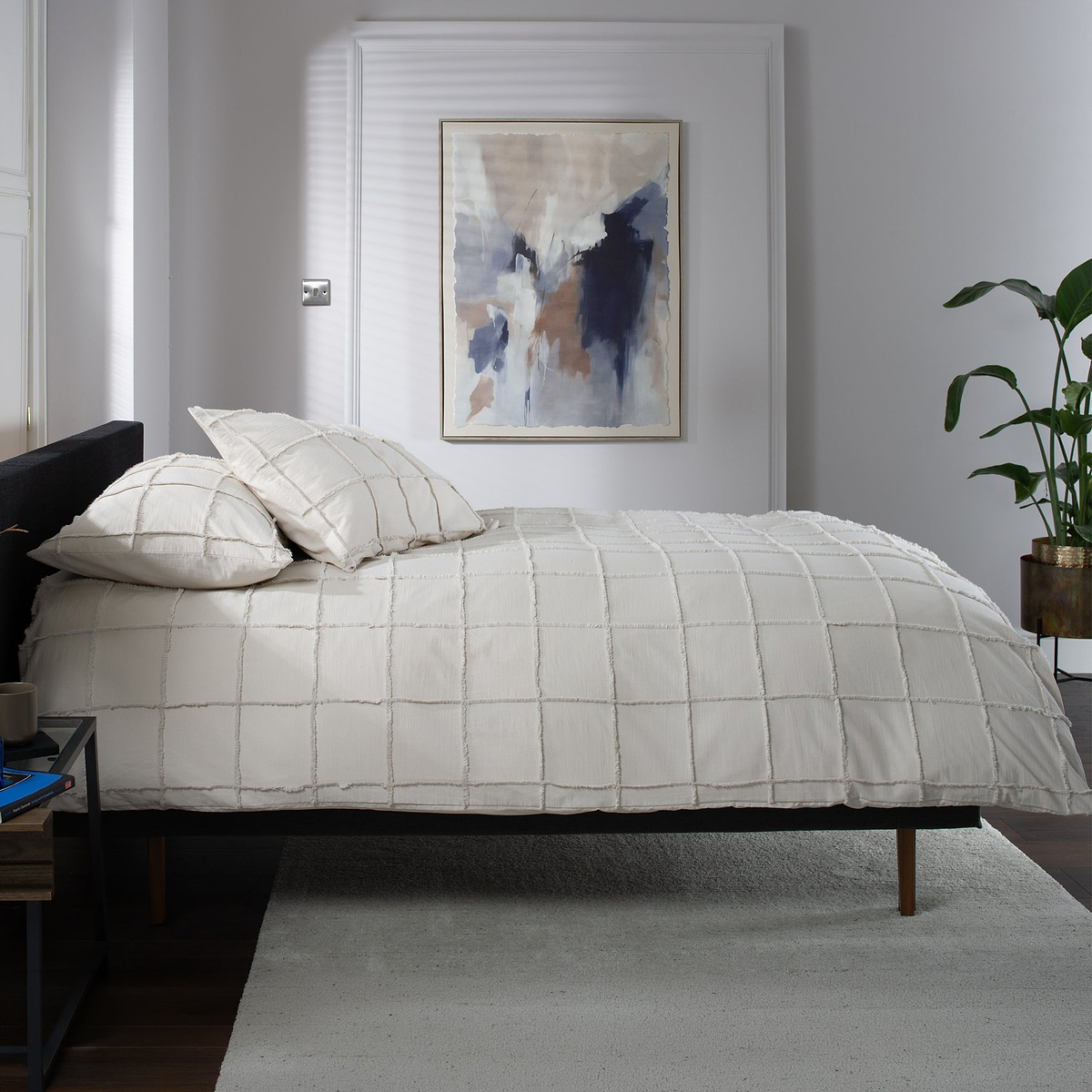 TLC Square Up single Duvet Set Natural from Roseland Furniture