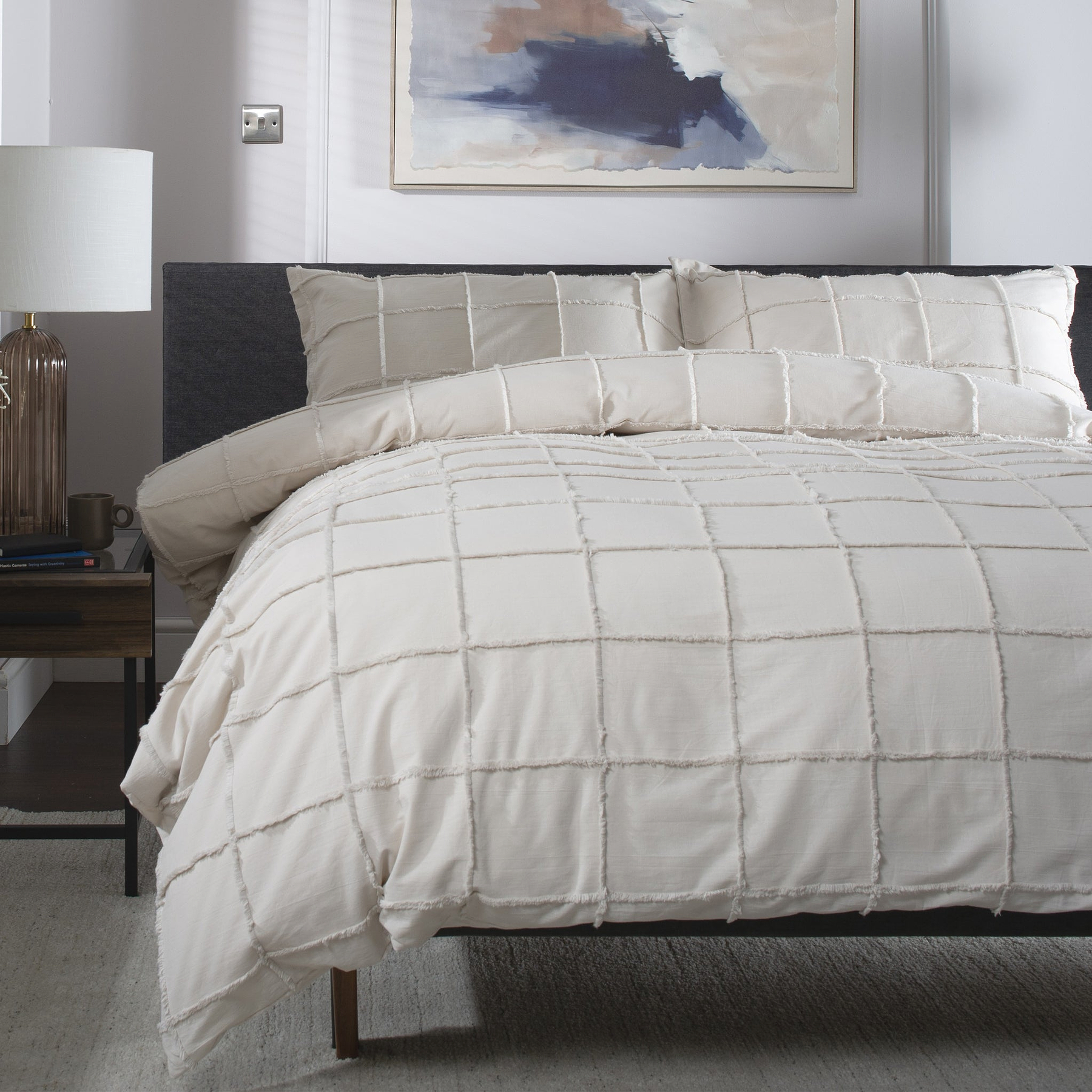 TLC Square Up single Duvet Set Natural from Roseland Furniture