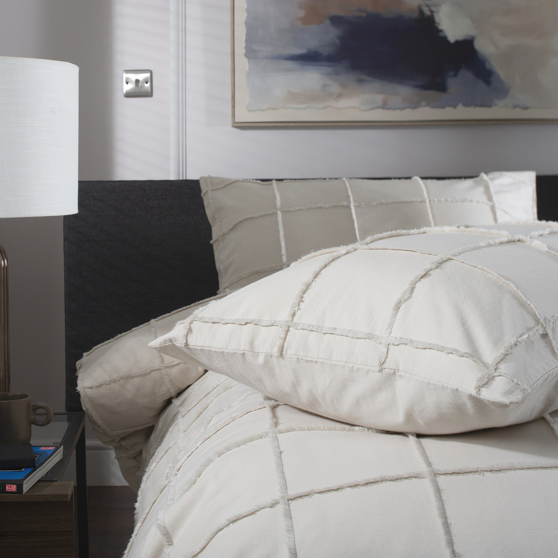 TLC Square Up single Duvet Set Natural from Roseland Furniture