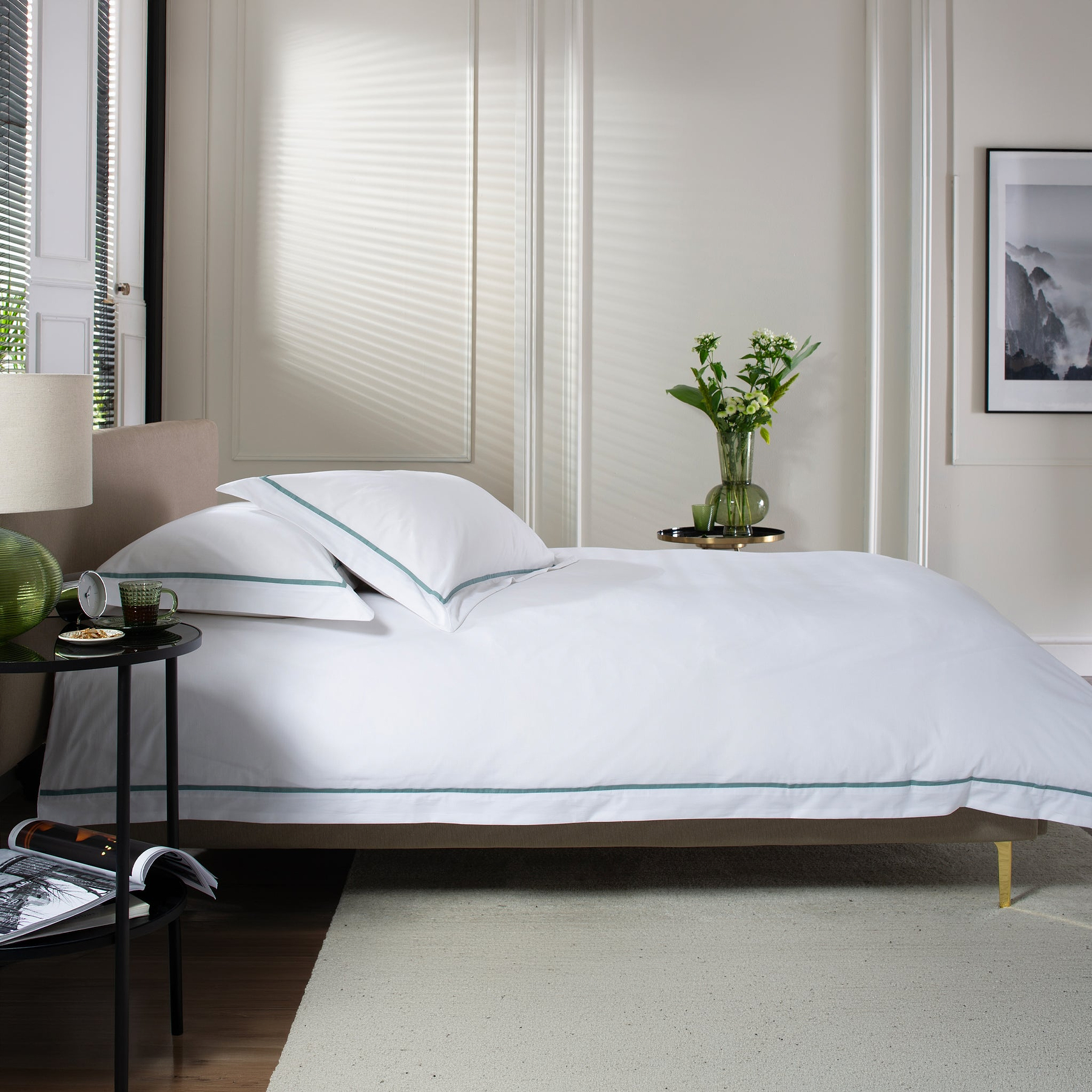 TLC Hampstead Single Duvet Set Green from Roseland Furniture