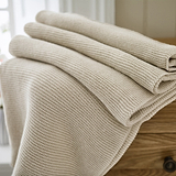 LC Staunton Stitch Throw 130x170cm Oatmeal from Roseland Furniture