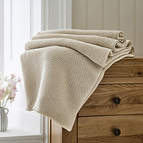 LC Staunton Stitch Throw 130x170cm Oatmeal from Roseland Furniture