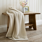 LC Staunton Stitch Throw 130x170cm Oatmeal from Roseland Furniture
