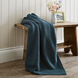 LC Staunton Stitch Throw 130x170cm Blue from Roseland Furniture