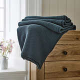 LC Staunton Stitch Throw 130x170cm Blue from Roseland Furniture