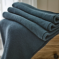 LC Staunton Stitch Throw 130x170cm Blue from Roseland Furniture